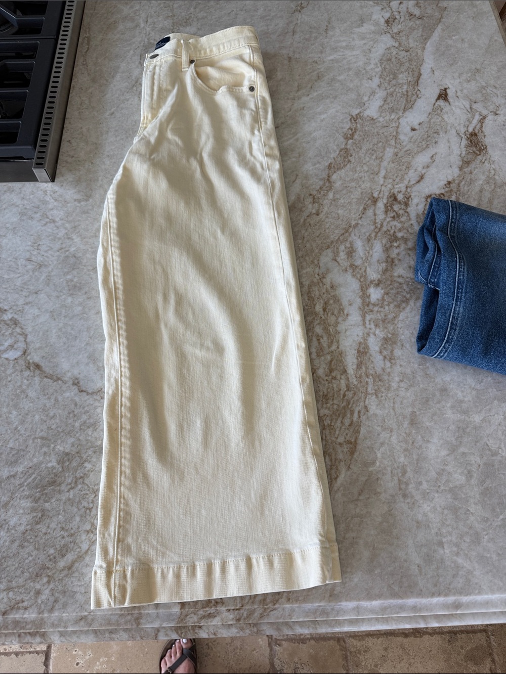 GAP pale yellow Wide-Leg High-Rise Jeans Gap Denim